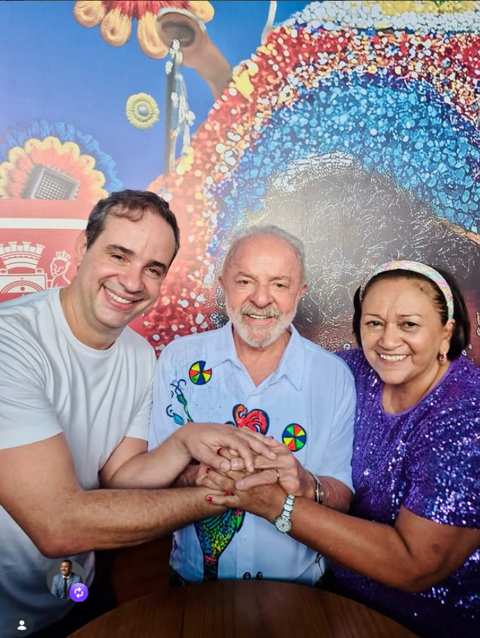 Cadu de Lula com Lula e Fátima Bezerra